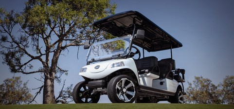 White Evolution Carrier Limo Golf Cart